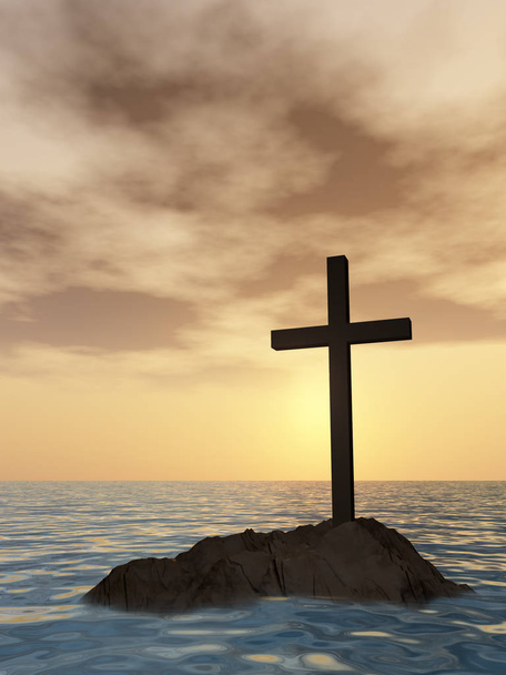 conceptual christian cross - Photo, Image