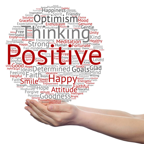 positive thinking abstract word cloud - Photo, Image