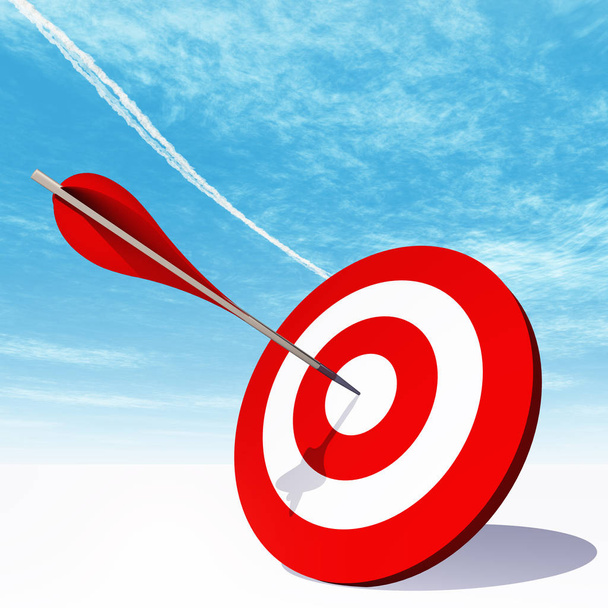 conceptuele rode dart targetbord  - Foto, afbeelding