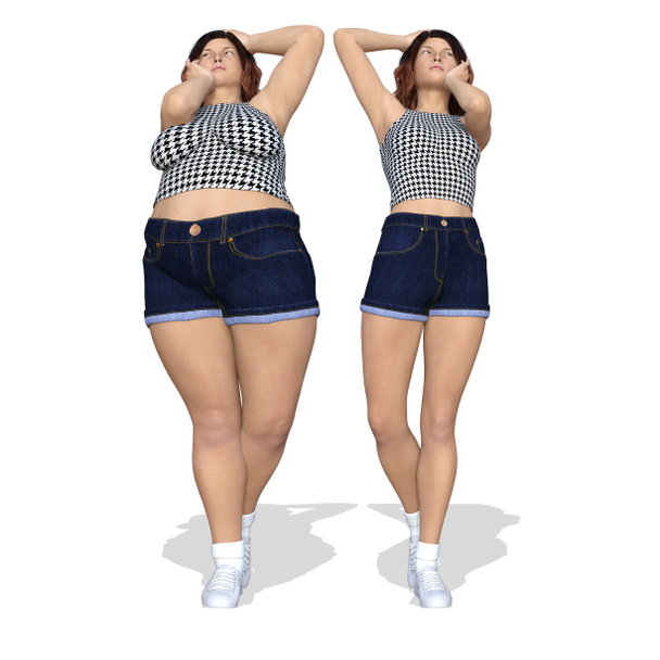 túlsúlyos nő vs slim fit egészséges test  - Fotó, kép