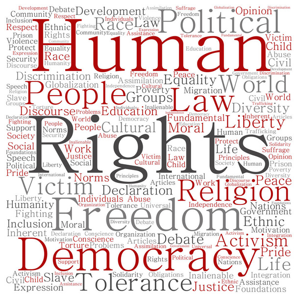 wolk van woorden de rechten van de mens - Foto, afbeelding