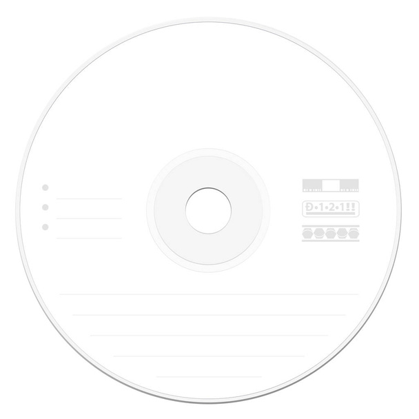 CD etiketi şablonu beyaz - Vektör, Görsel