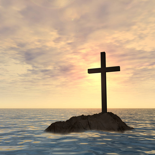 conceptual christian cross - Photo, Image