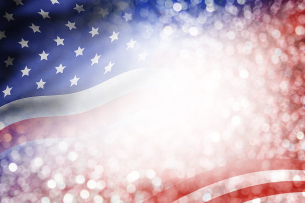 США прапор і Боке фону з копію місце для 4 липня День незалежності і інші святкування  - Фото, зображення