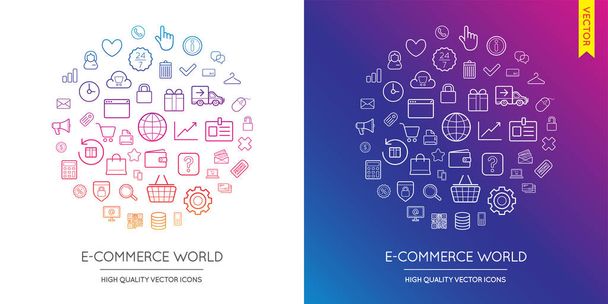 Set of E-Commerce Modern Icons - Vector, Image