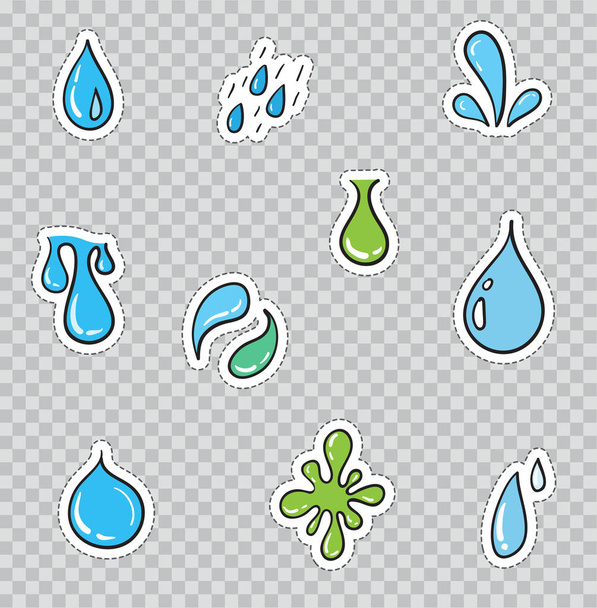 Значки с капельками воды
 - Вектор,изображение