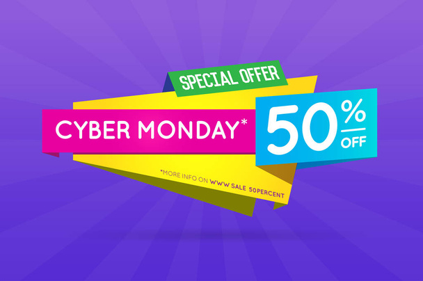 Cyber Monday Sale Sign Banner  - Vector, Image