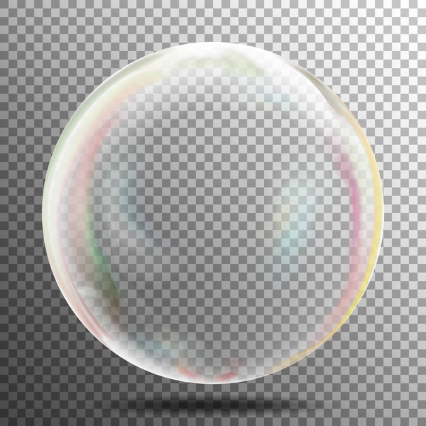 Transparantie zeepbel. Zeep of onderwater of Water Bubble. Vectorillustratie op grijze achtergrond. - Vector, afbeelding