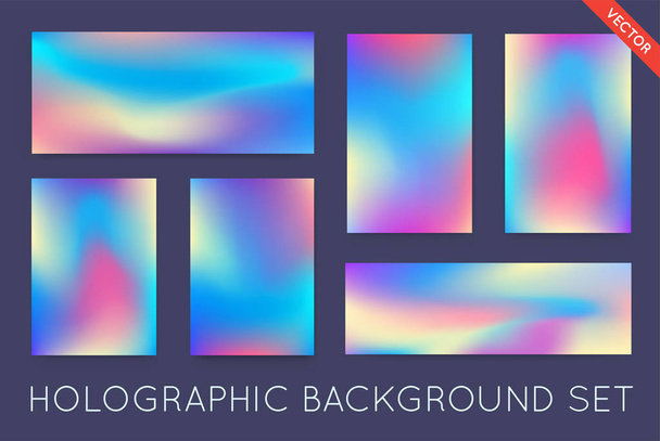 Set of Holographic Trendy texture - Vector, Image