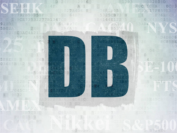 Stock market indexes concept: DB on Digital Data Paper background - Zdjęcie, obraz