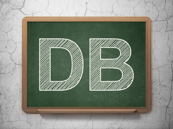 Stock market indexes concept: DB on chalkboard background - Foto, Imagem