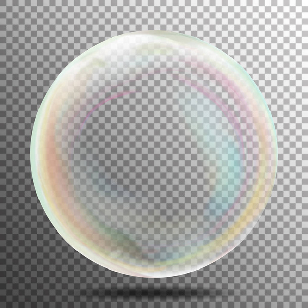 Luchtbel. Witte transparante Bubble met licht transparante schaduw en reflectie, glimmende bol gloed. Vectorillustratie - Vector, afbeelding