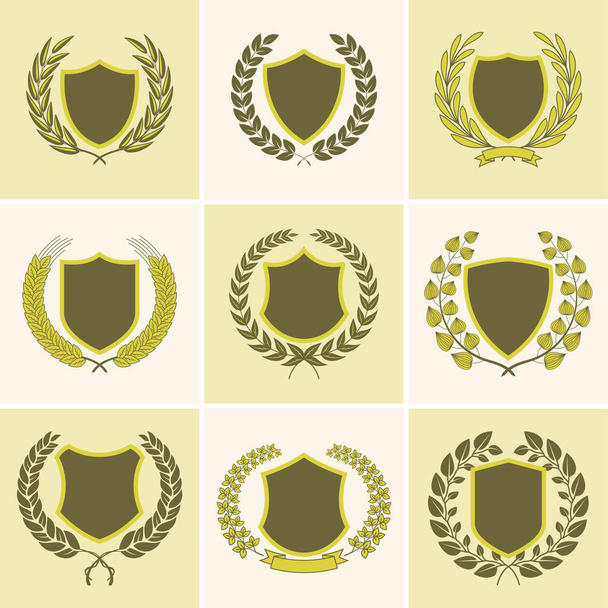 Laurel Wreath Badges Vector. Template for Awards, Quality Mark, Diplomas and Certificates. - Vector, Image