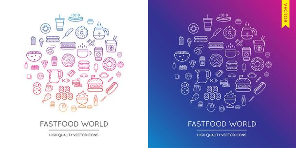 Set di icone moderne fast food
  - Vettoriali, immagini