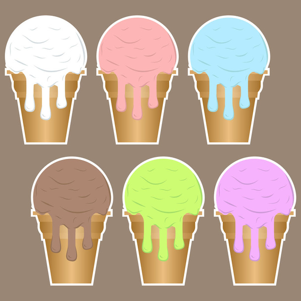 Set of ice cream - Vector, Image