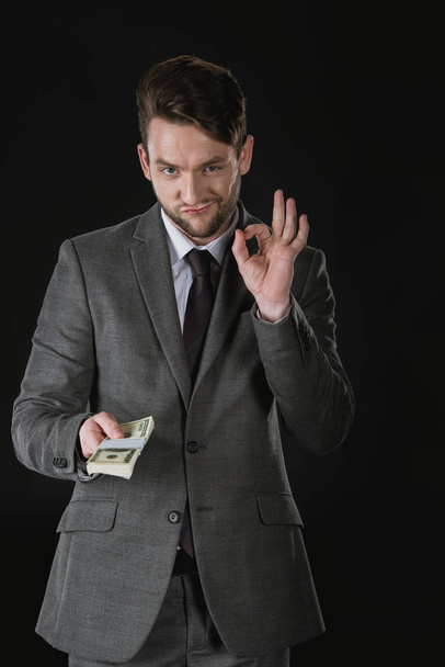 businessman with dollar banknotes - Fotoğraf, Görsel