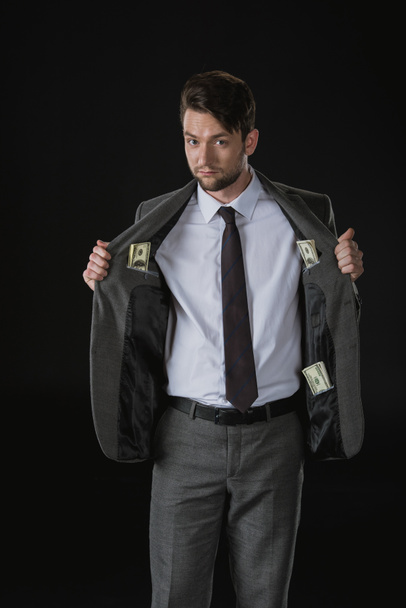 businessman with dollar banknotes - Zdjęcie, obraz