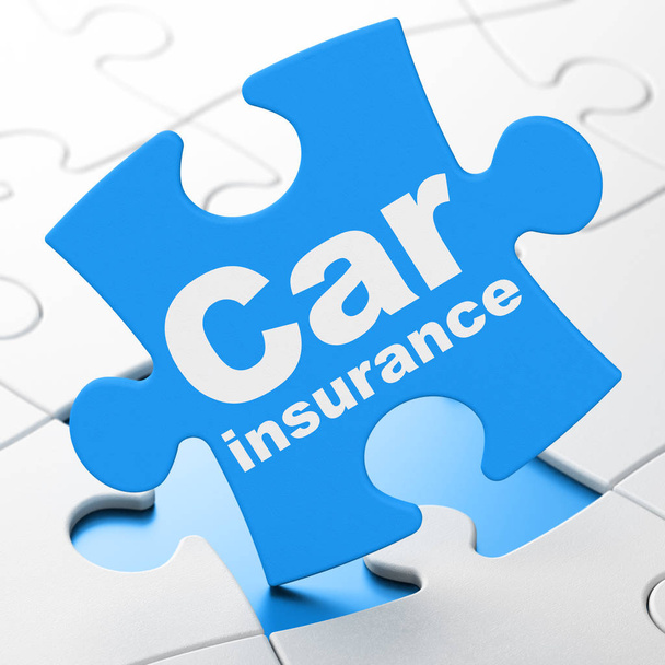 Insurance concept: Car Insurance on puzzle background - Zdjęcie, obraz