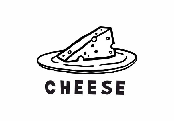 τυρί σε πιάτο - Διάνυσμα, εικόνα