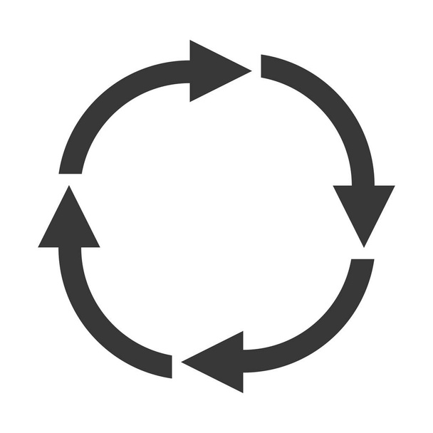 λευκό φόντο με βέλη κυκλικό σχήμα reload - Διάνυσμα, εικόνα