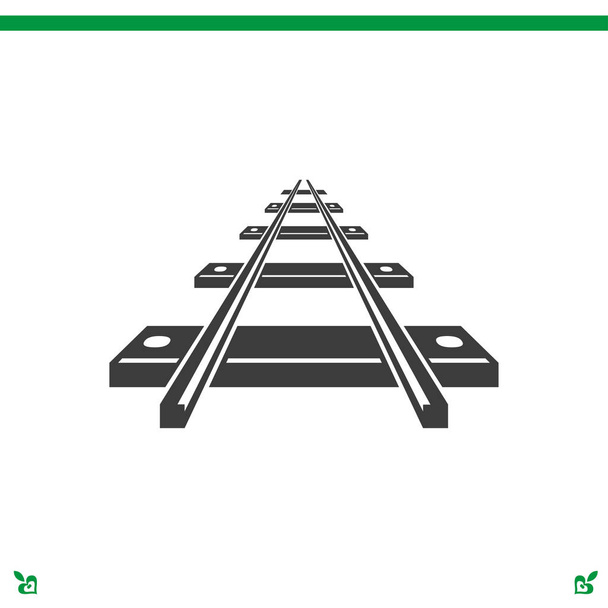 railroad flat icon - Vector, Image