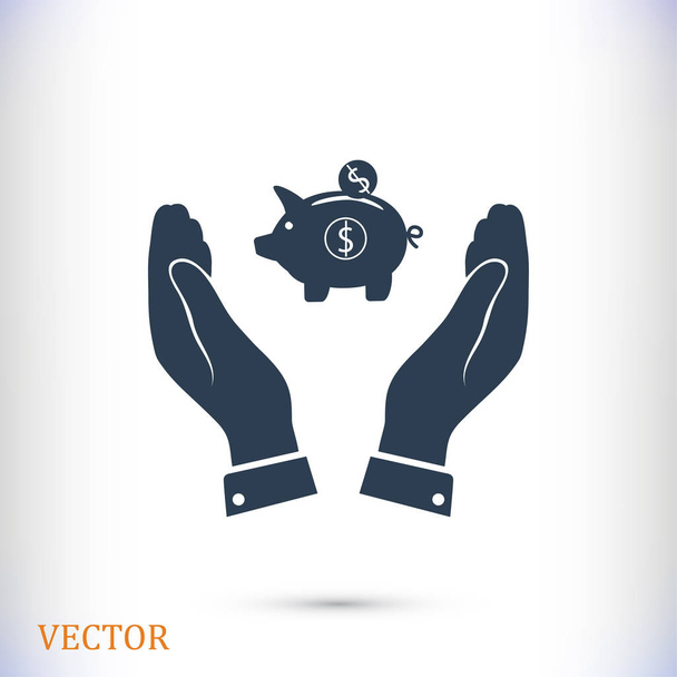 money flat icon - Vector, afbeelding