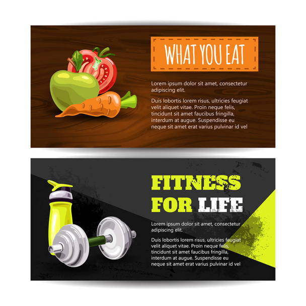 alimentação saudável e fitness
 - Vetor, Imagem
