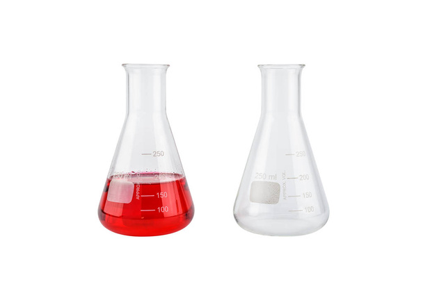 Produtos químicos de vidro de laboratório
 - Foto, Imagem