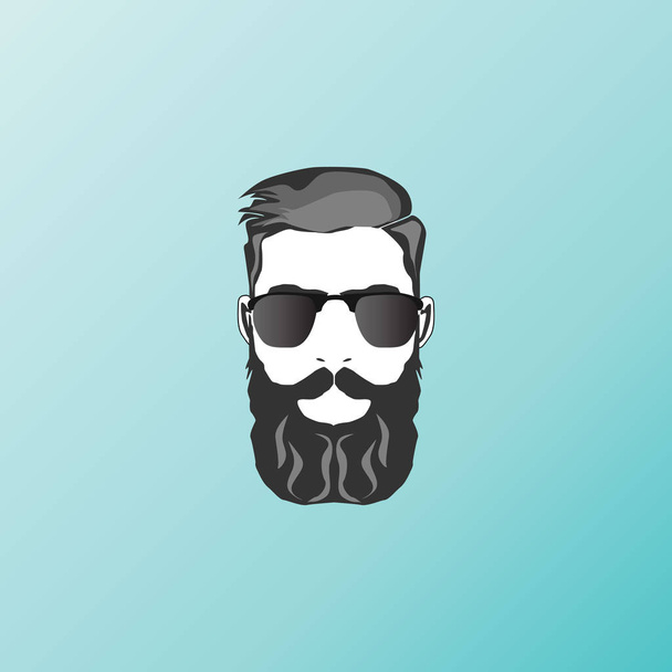 Лицо бородатого человека
 - Вектор,изображение