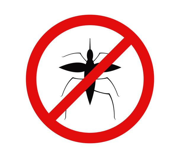 Nenhum ícone de mosquito no fundo branco
 - Vetor, Imagem
