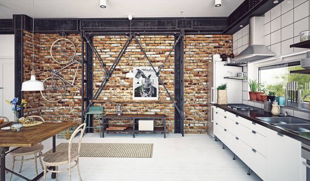 cuisine loft moderne intérieur
 - Photo, image