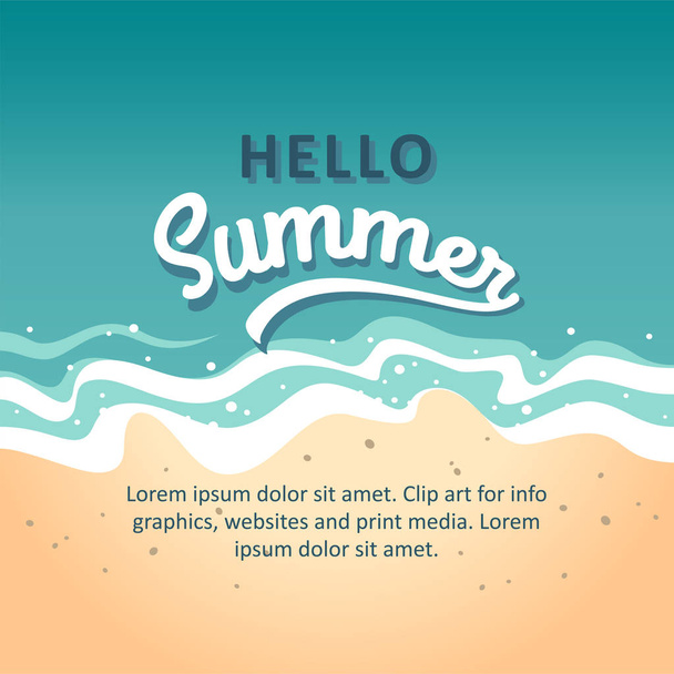Hola ilustración vectorial concepto verano. Plantilla para póster, banner, tarjeta, volante, etc.
. - Vector, imagen