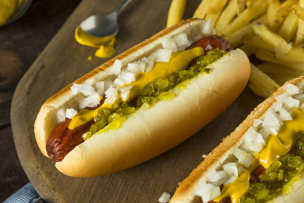 Homemade smażone w głębokim tłuszczu Hot dogi - Zdjęcie, obraz