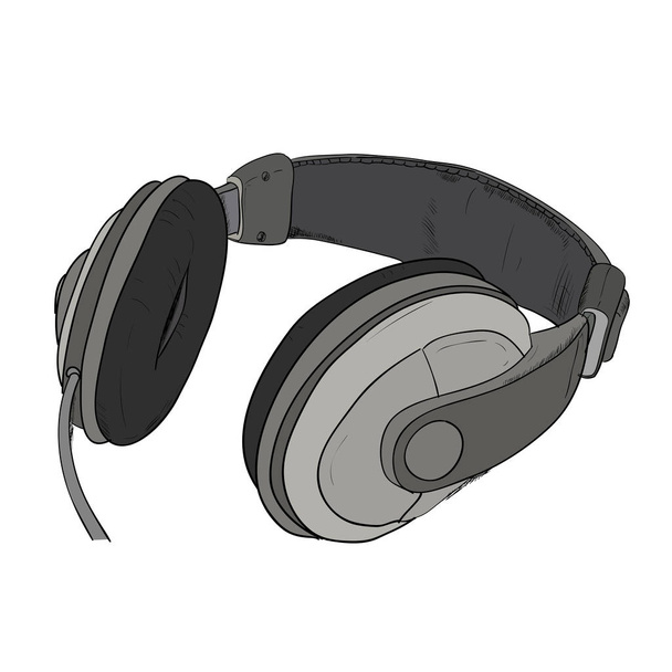 color sketch of headphones - Vector, Image