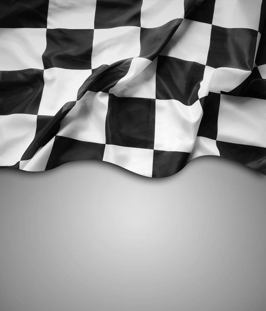 Checkered flag on grey - Photo, Image