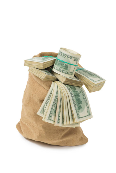 Гроші в сумці ізольовані на білому тлі
 - Фото, зображення