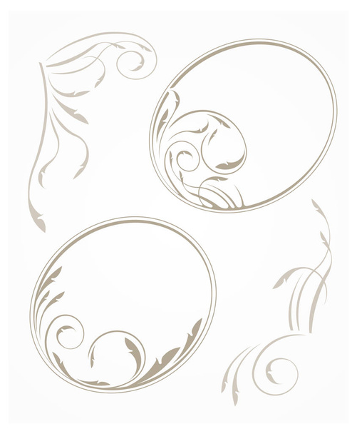 Pair of oval outline frames - Vector, Image
