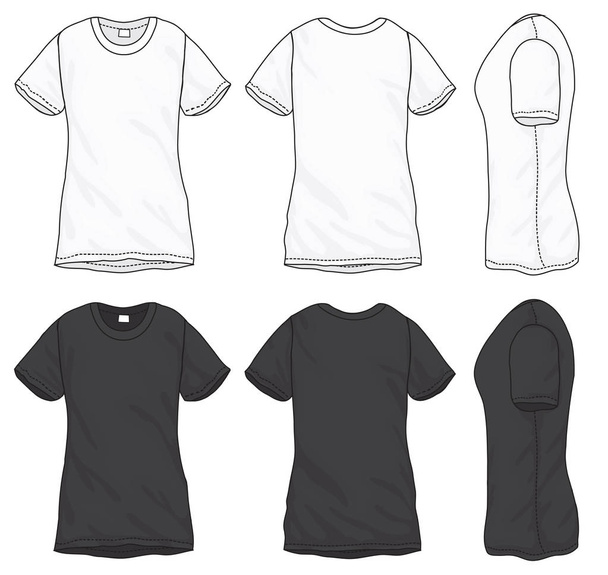 Black White T-Shirt Design Template - Вектор,изображение