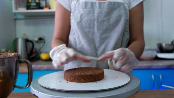 smear çırpılmış kremalı pasta - Video, Çekim