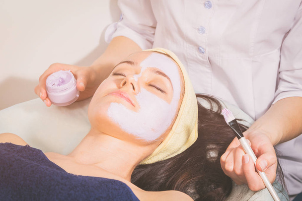 beauty treatments. Girl at spa procedure. - Photo, Image