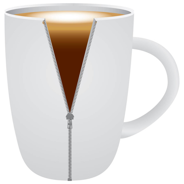 чашка кофе с капучино
 - Вектор,изображение
