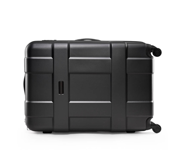 black suitcase plastic. lying on its side - 写真・画像