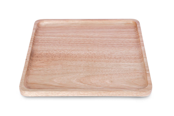Τετράγωνη ξύλινη θήκη σε λευκό φόντο - Φωτογραφία, εικόνα
