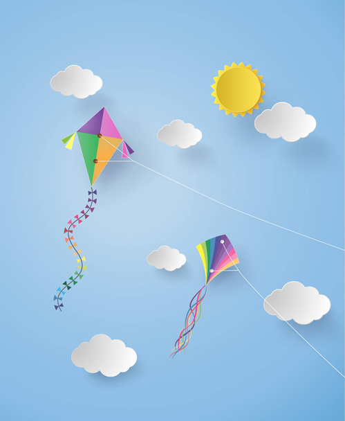 kite on sky - Vector, Image