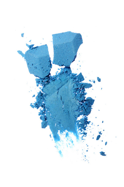 Smear of crushed blue eyeshadow as sample of cosmetic product - Фото, изображение