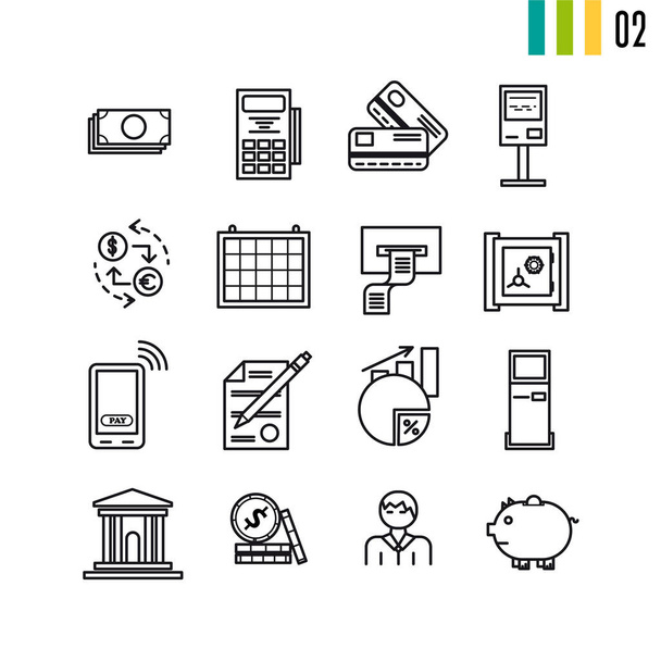 Outline finance icons - Vector, Image