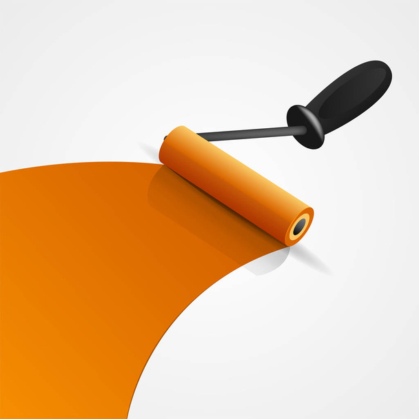 orange Paintbrush Roller tool - Διάνυσμα, εικόνα