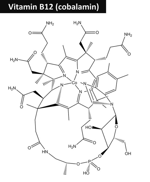 Molecular structure of cobalamin (vitamin B12) - Photo, Image