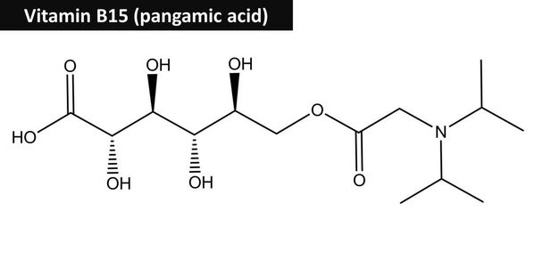 Estructura molecular del ácido pangámico (vitamina B15
) - Foto, imagen