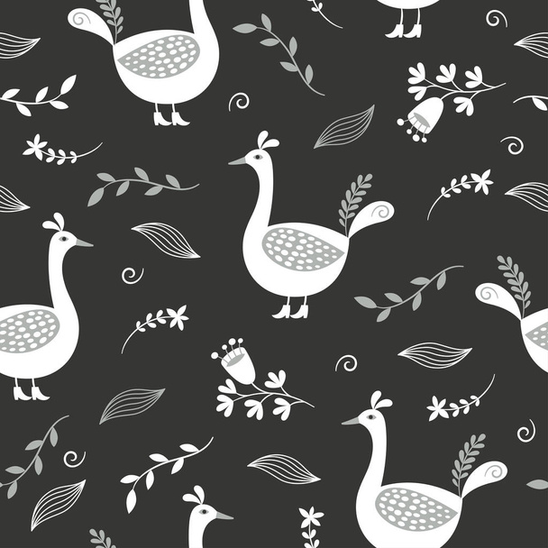 seamless pattern in black-and-white - Wektor, obraz